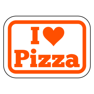 I Love Pizza Sticker (Orange)